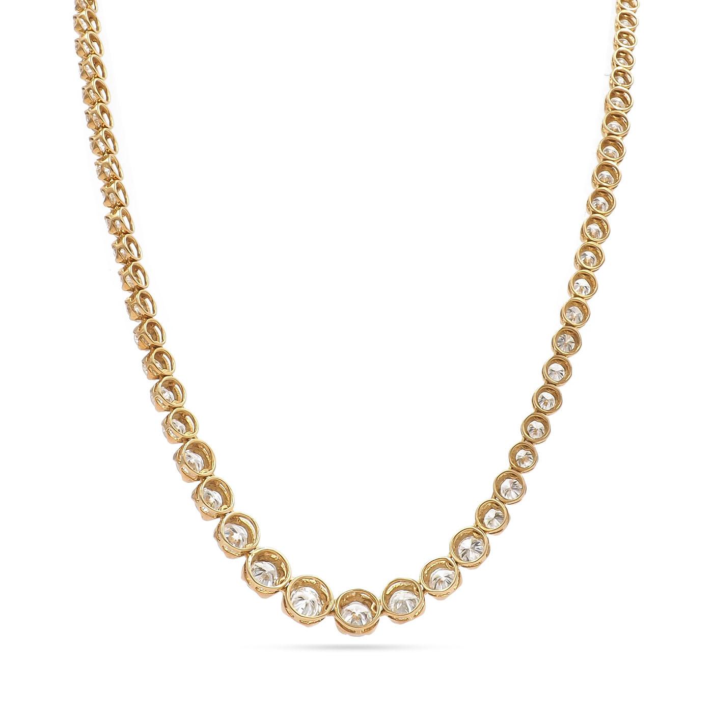18.40 Ctw. Old European Cut Diamond Rivière Necklace from Bespoke by Platt