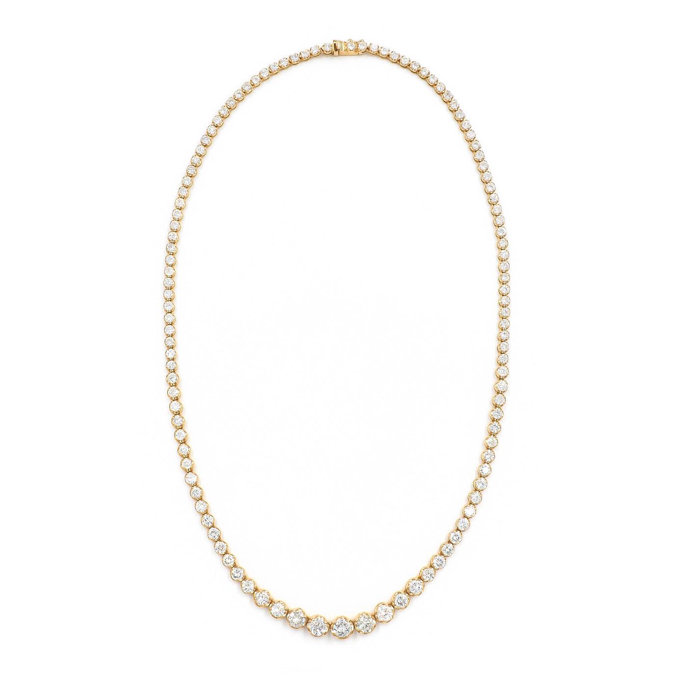 18.40 Ctw. Old European Cut Diamond Rivière Necklace from Bespoke by Platt