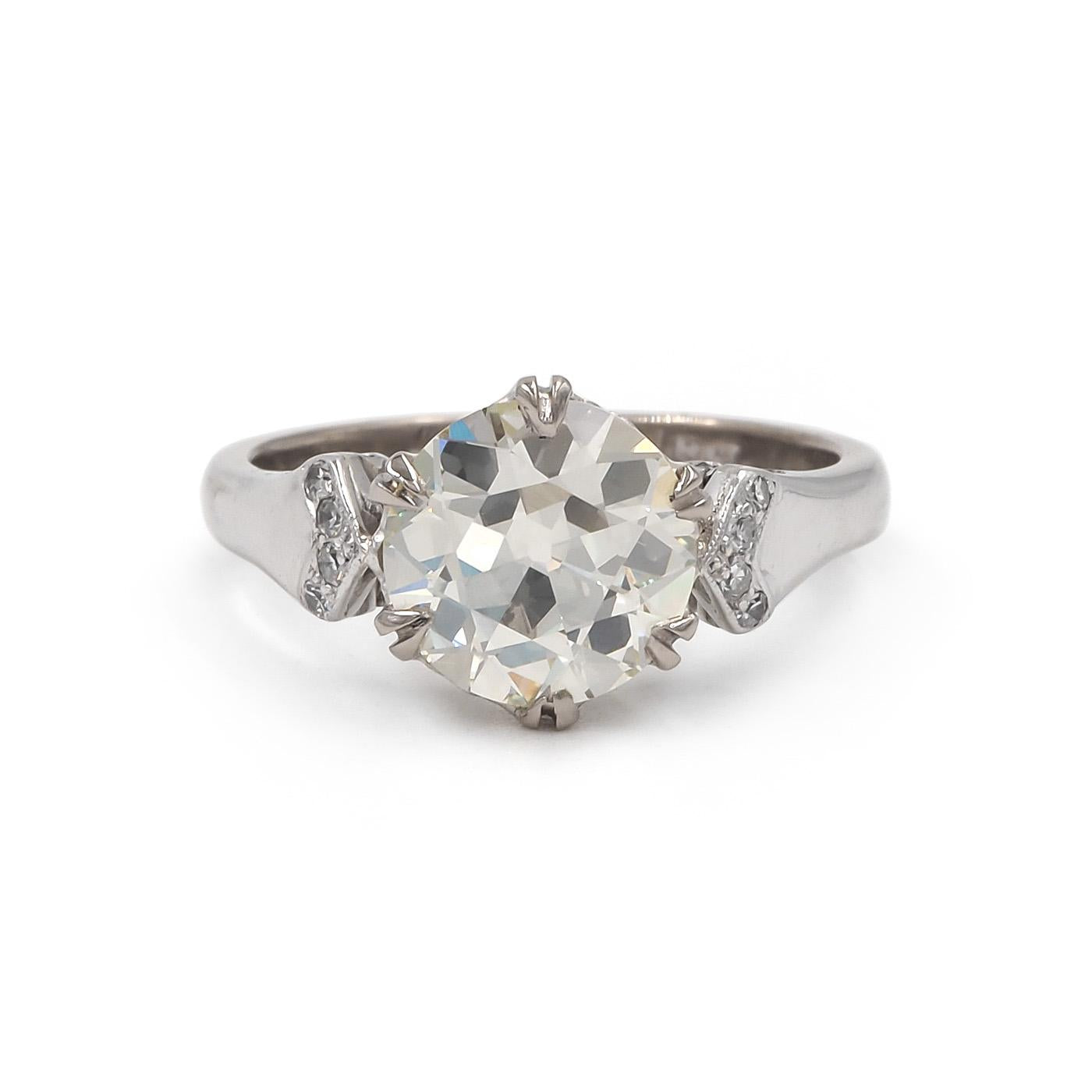 Art Deco 2.08 Ct. Old European Cut Diamond Engagement Ring
