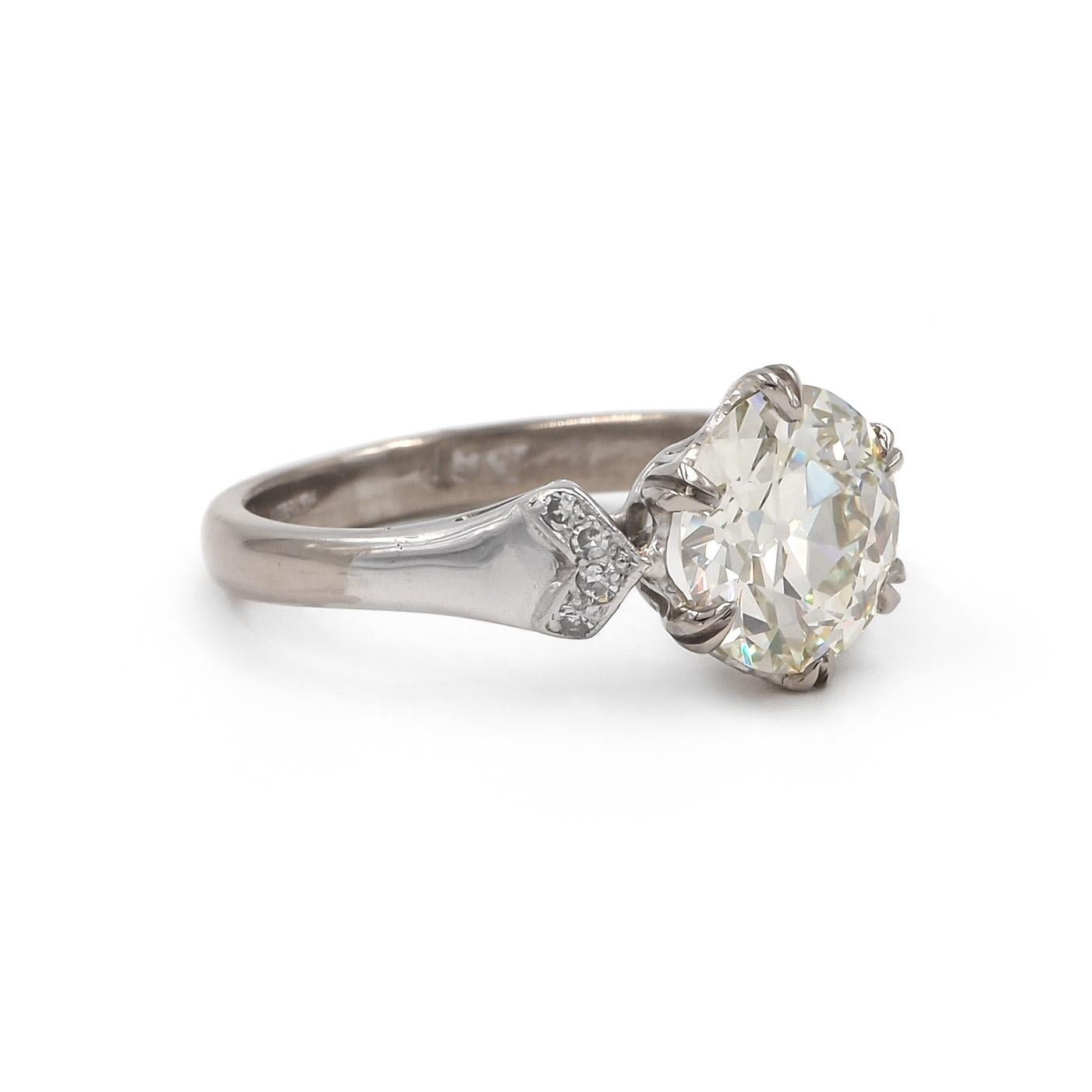 Art Deco 2.08 Ct. Old European Cut Diamond Engagement Ring