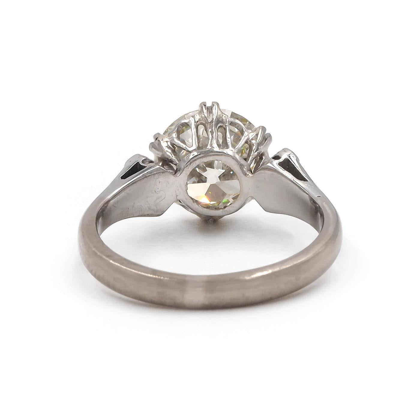 Art Deco 2.08 Ct. Old European Cut Diamond Engagement Ring