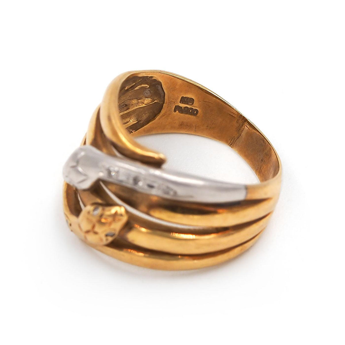 Vintage Two-Tone Double Coiled Snake Ring