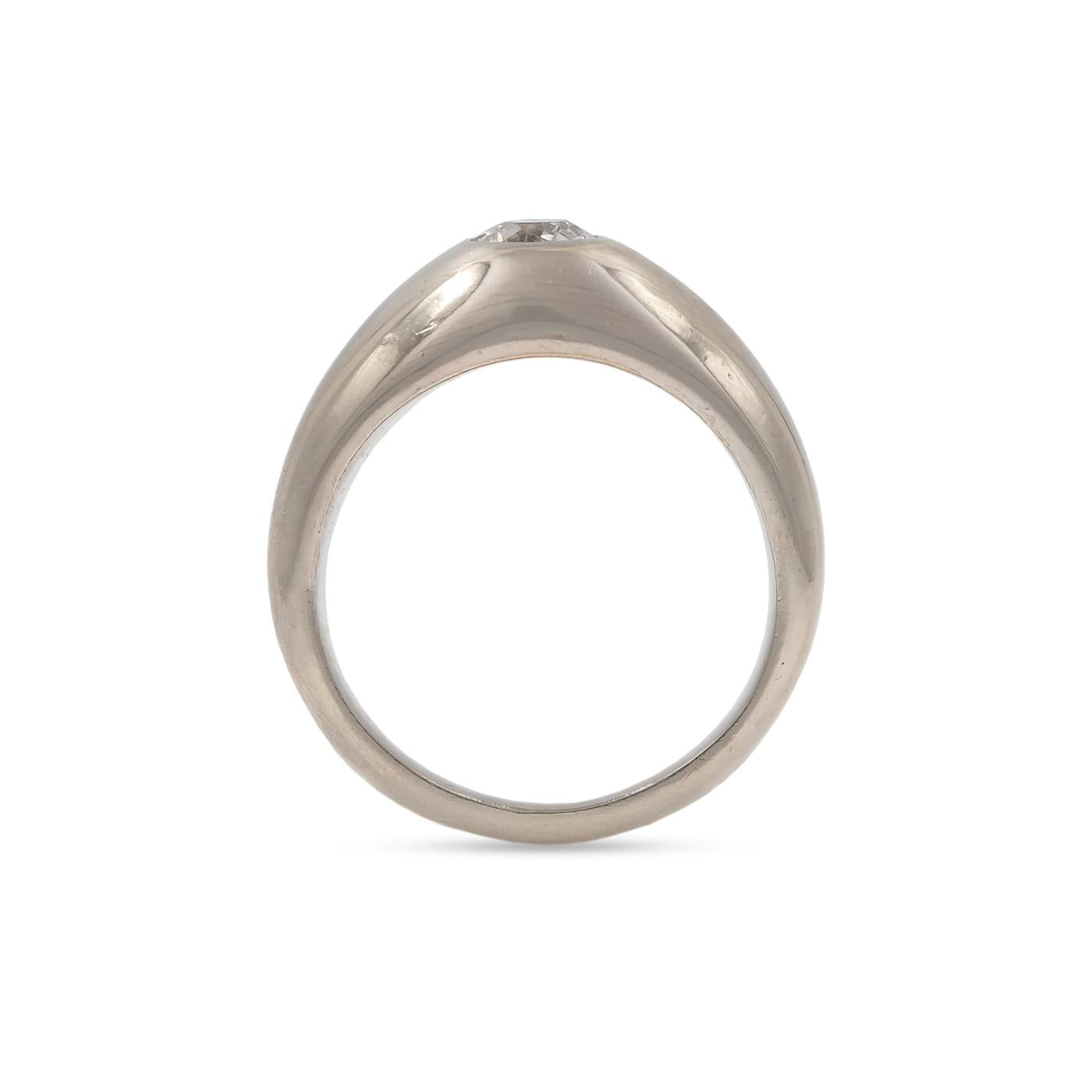 Art Deco 0.60 Ct. Old European Cut Diamond Domed Gypsy Ring
