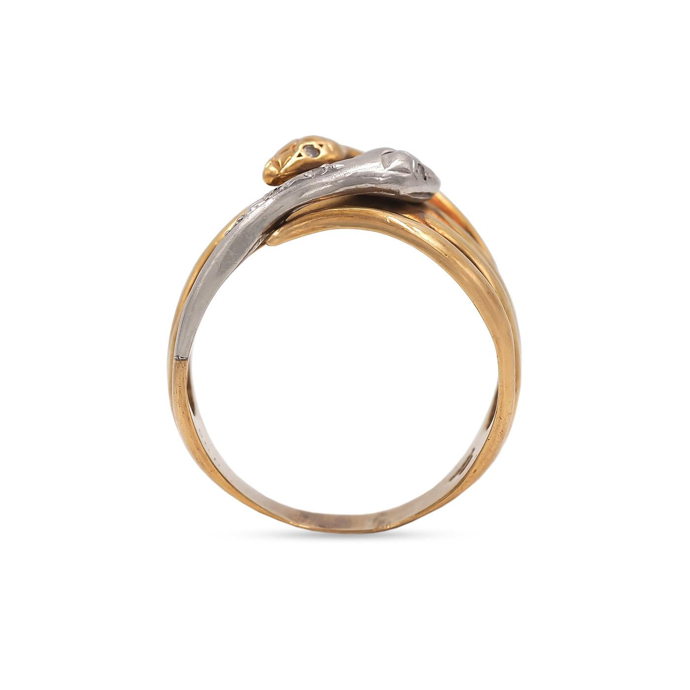 Vintage Two-Tone Double Coiled Snake Ring