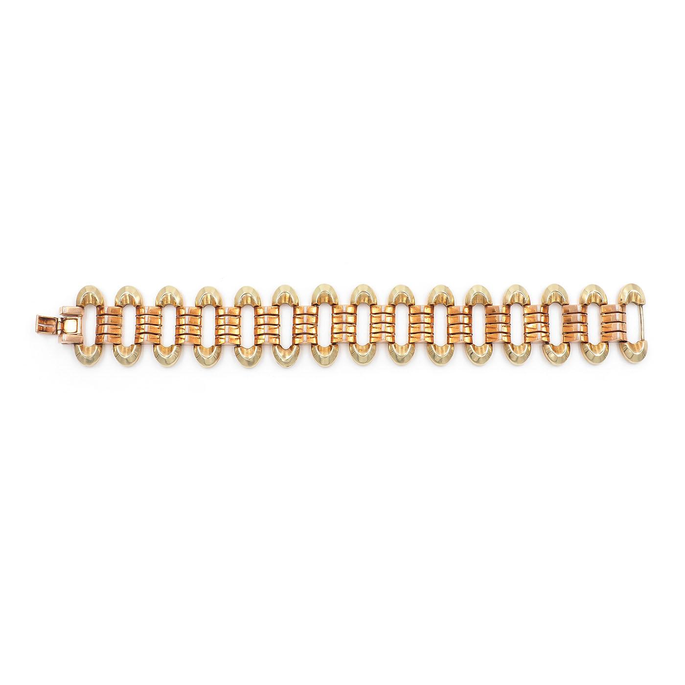 Retro Two-Tone Tank Bracelet