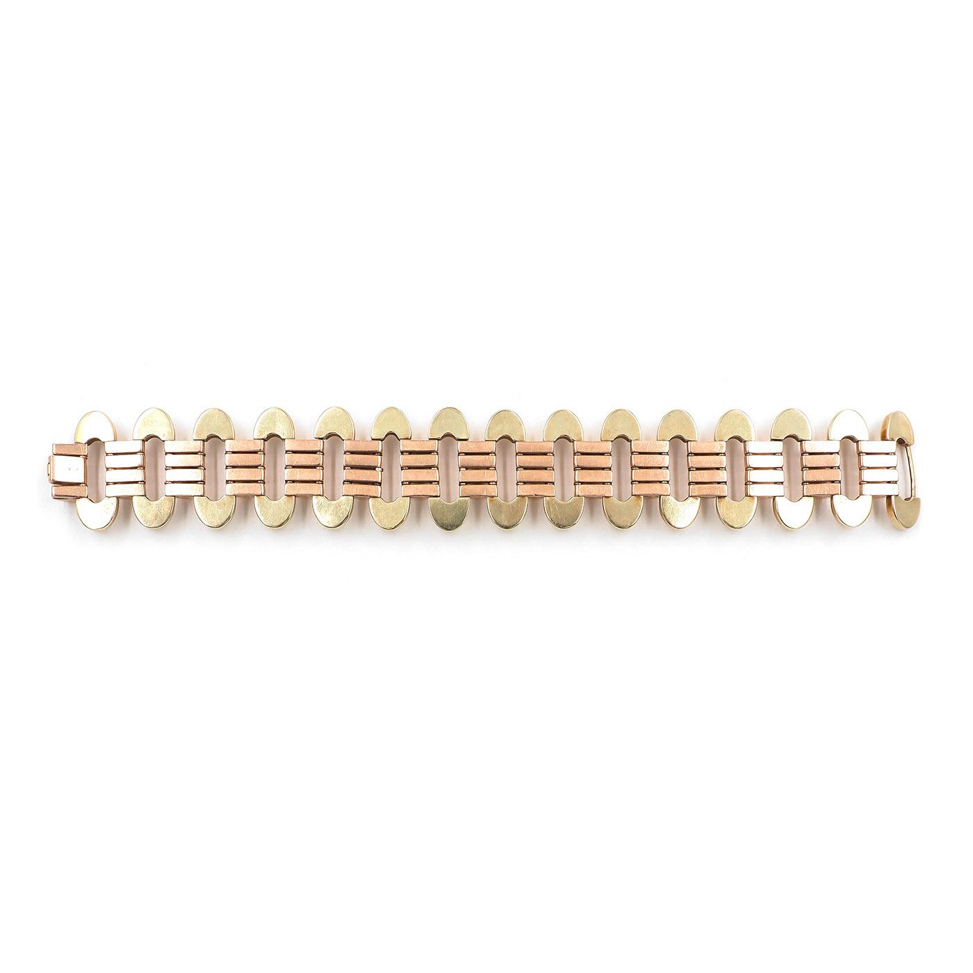Retro Two-Tone Tank Bracelet