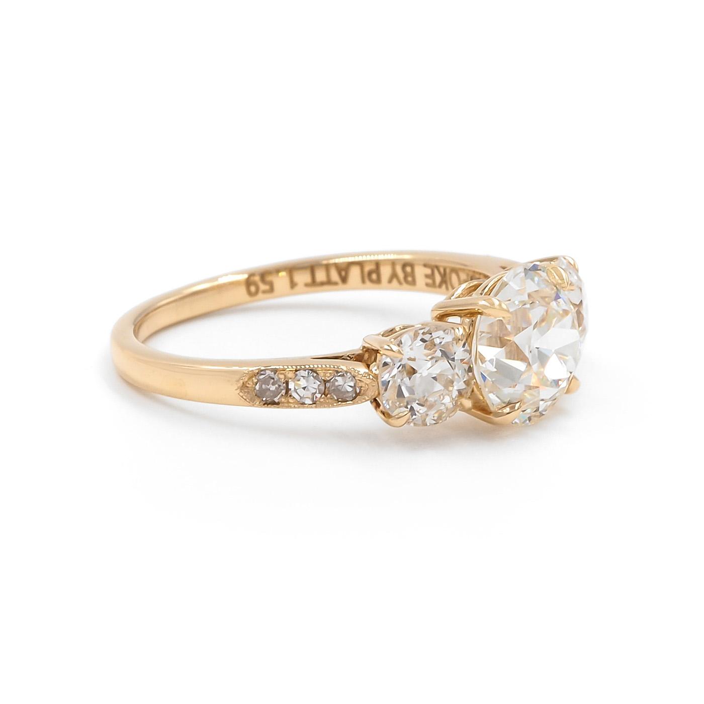 1.59 Ct. Old European Cut Diamond 3-Stone Ring from Bespoke by Platt