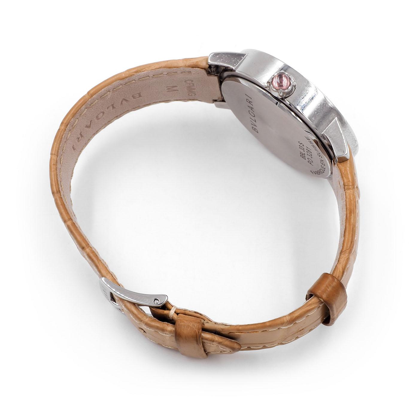 Bulgari Watch with a Diamond Dial & Purple Face