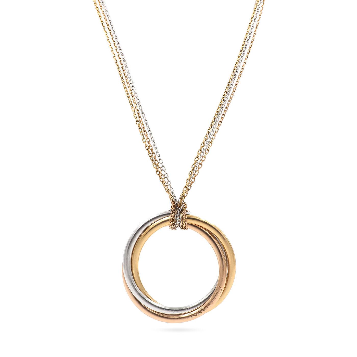 2.60 Ctw. Diamond 'Trinity' Tri-Color Gold Pendant Necklace by Cartier