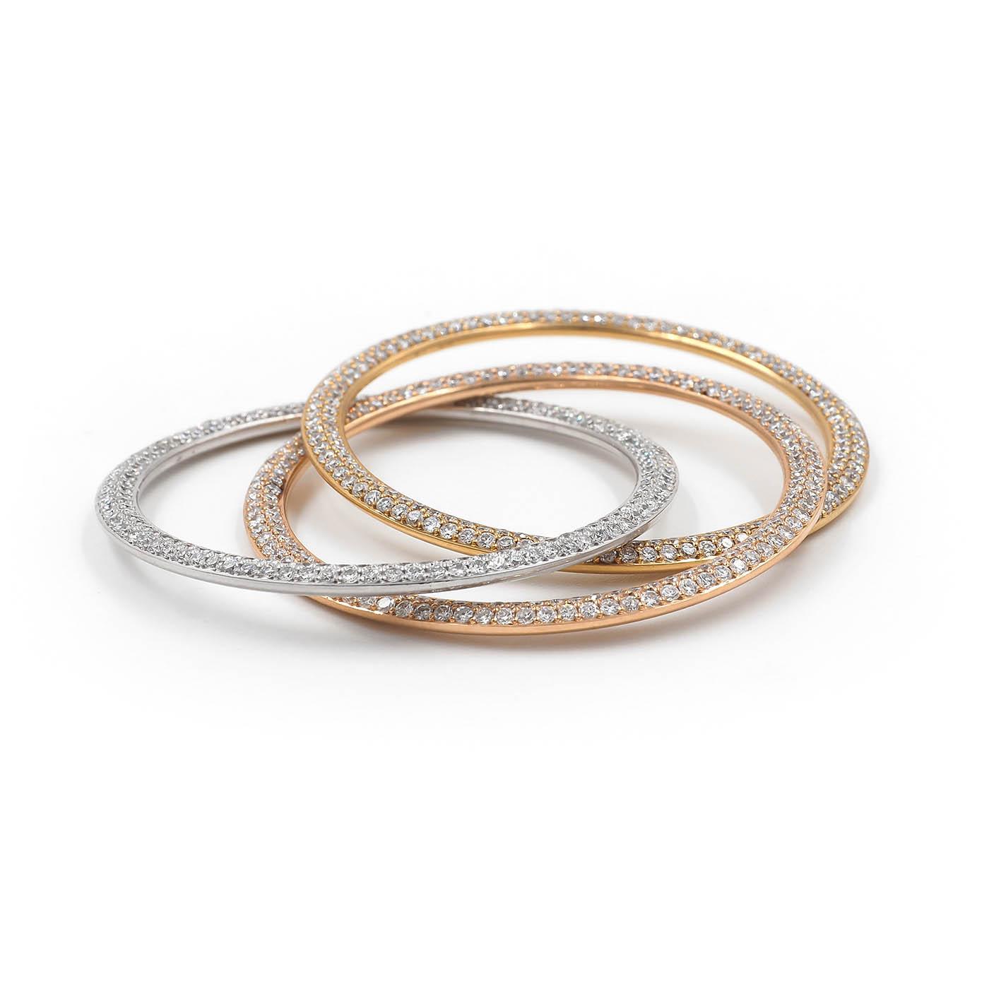 2.60 Ctw. Diamond 'Trinity' Tri-Color Gold Pendant Necklace by Cartier