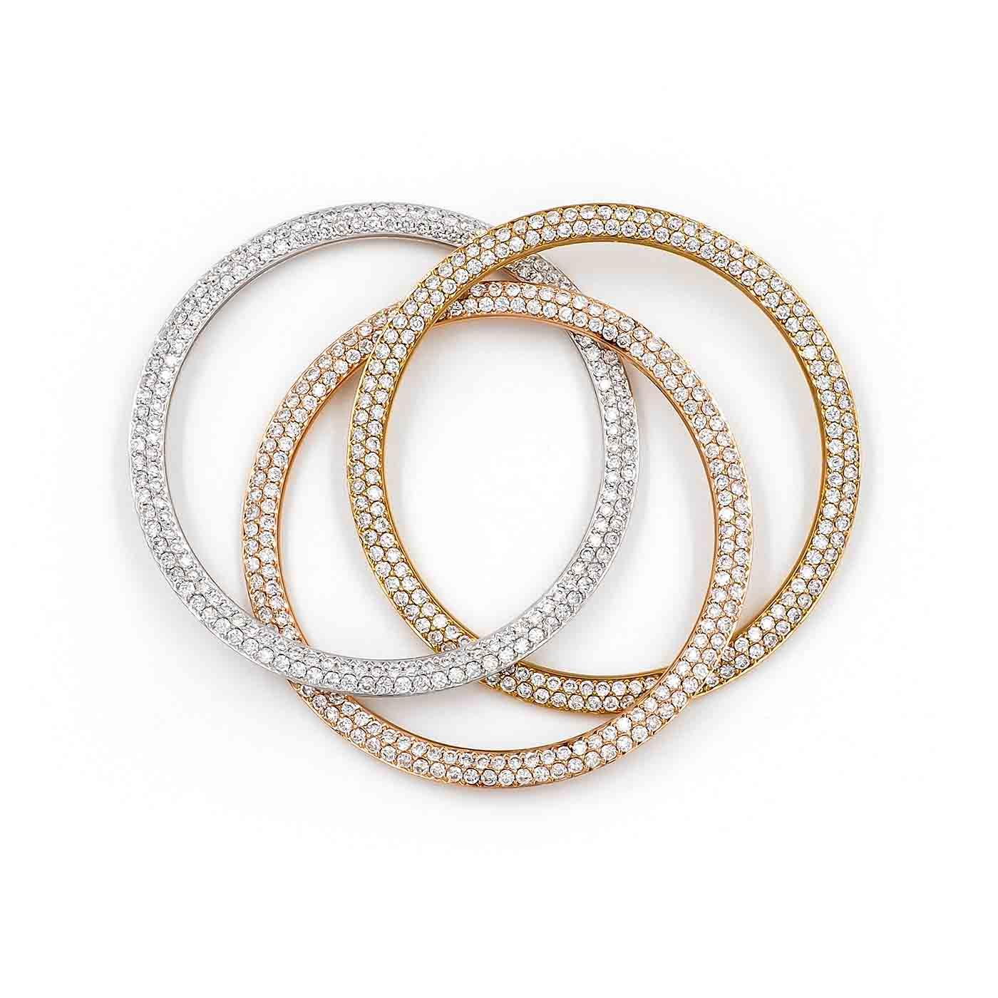 2.60 Ctw. Diamond 'Trinity' Tri-Color Gold Pendant Necklace by Cartier