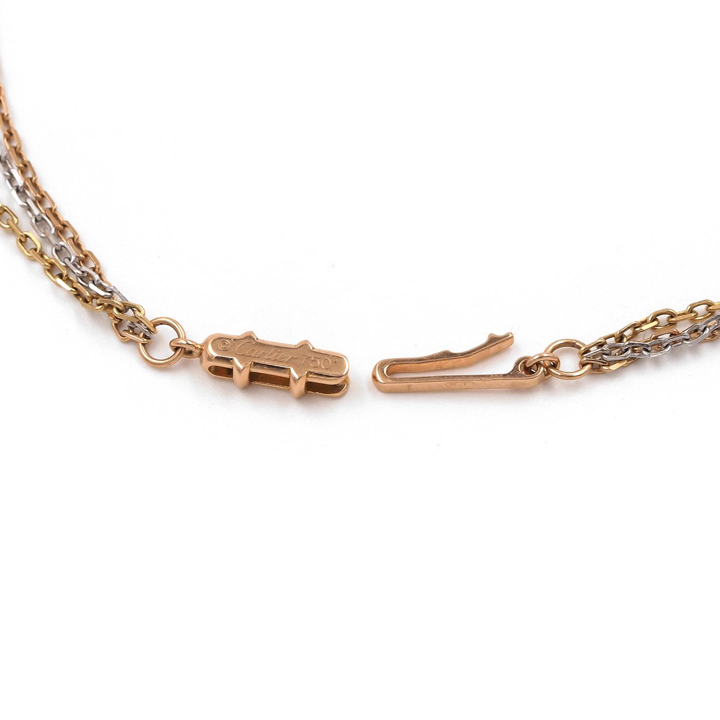 2.60 Ctw. Diamond 'Trinity' Tri-Color Gold Pendant Necklace by Cartier