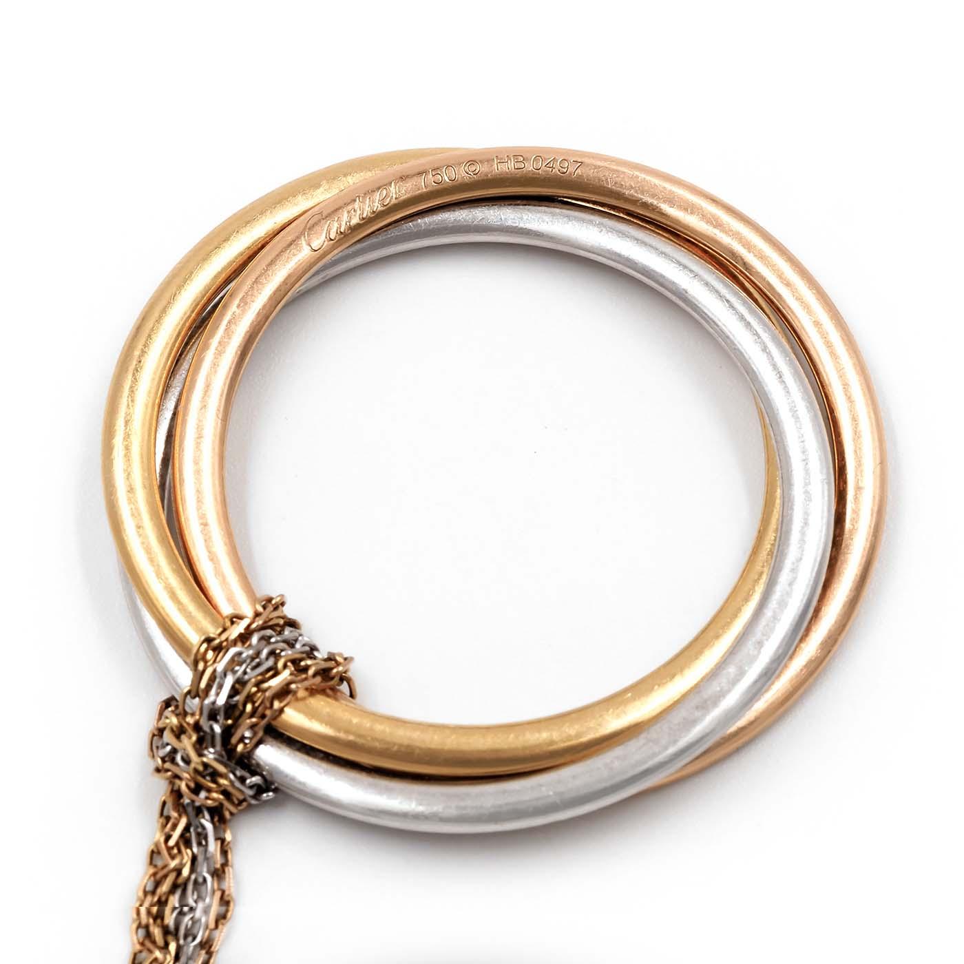 2.60 Ctw. Diamond 'Trinity' Tri-Color Gold Pendant Necklace by Cartier