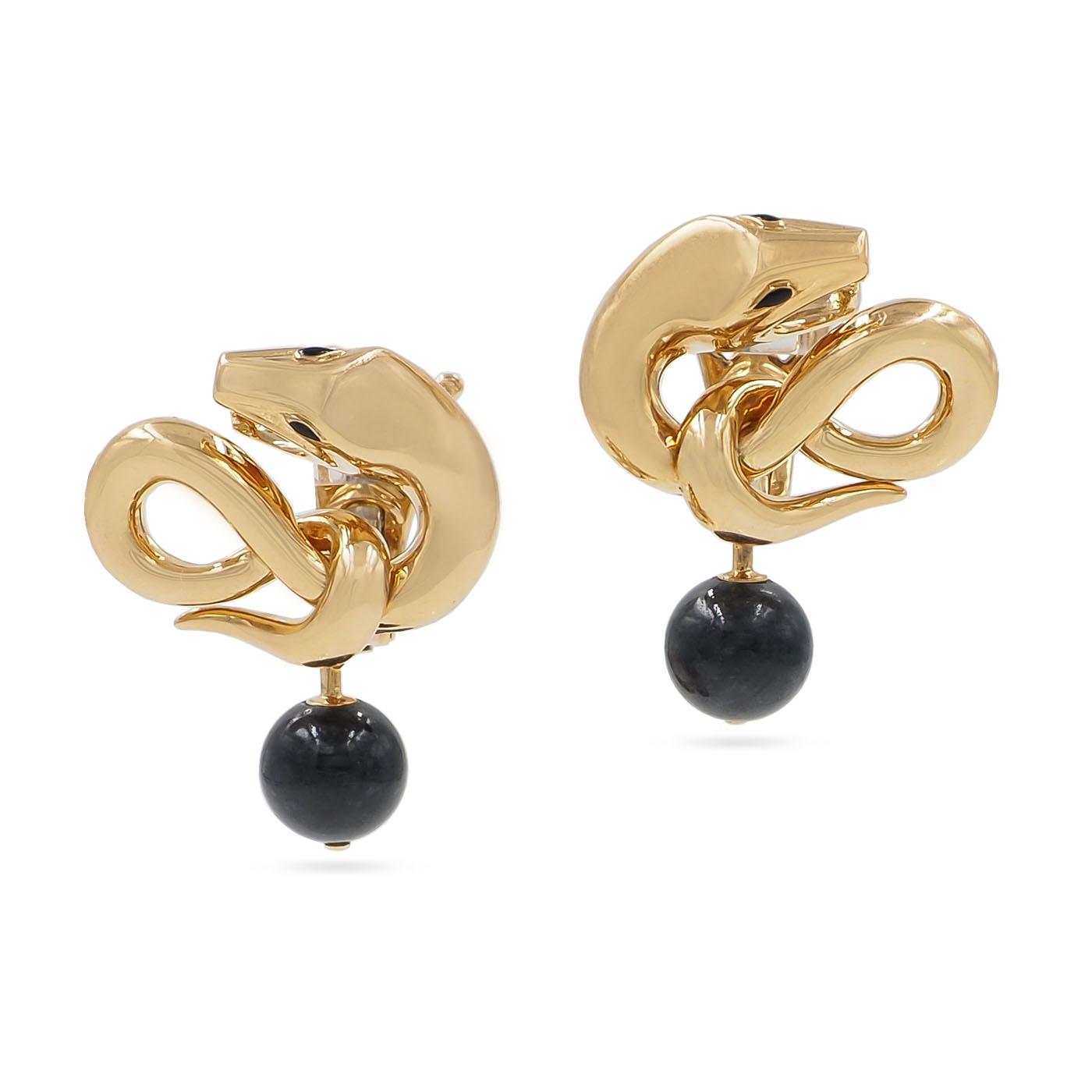 Serpent & Black Jade 'Trouble' Earrings by Boucheron