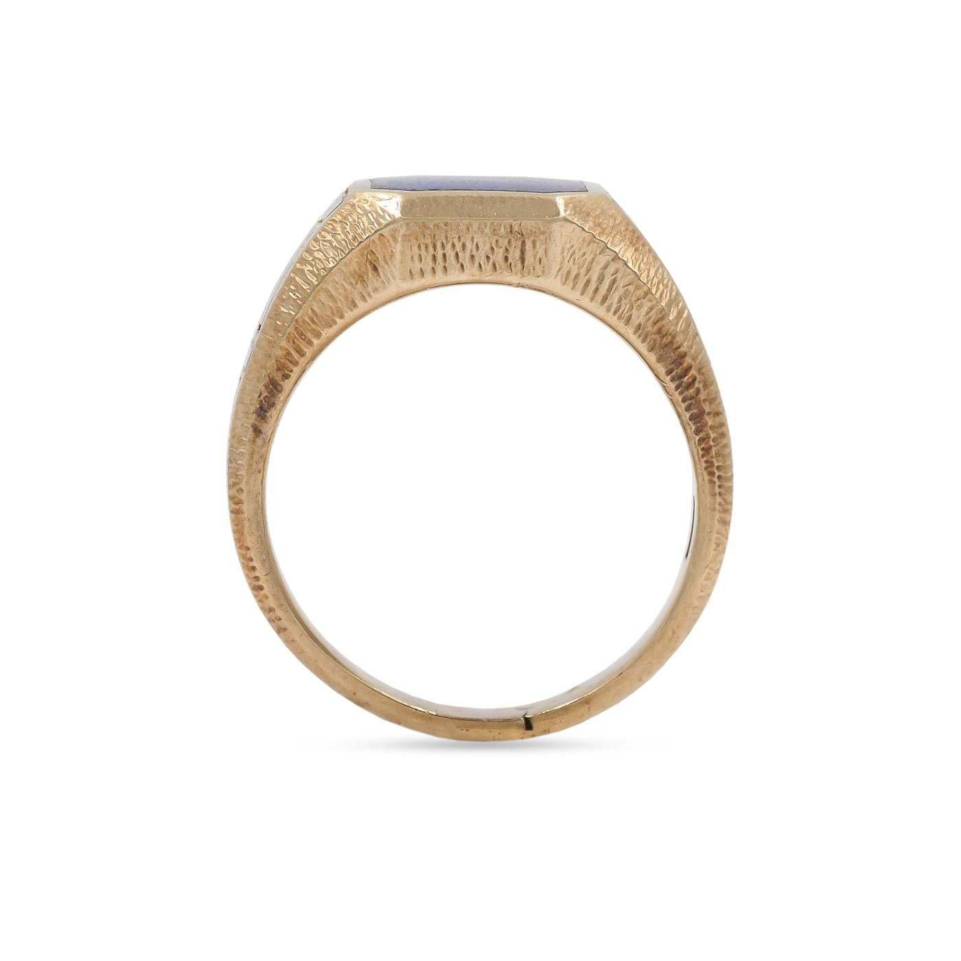 Art Deco Egyptian-Revival Lapis Lazuli Signet Ring