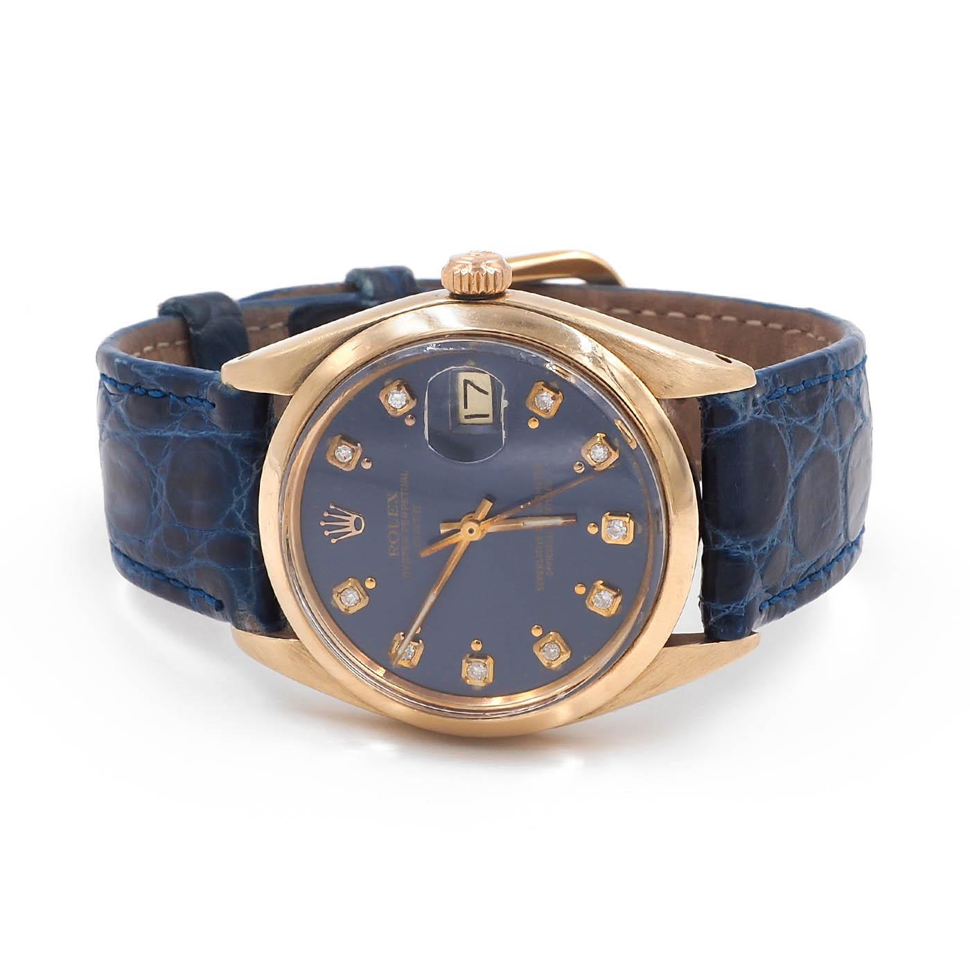 Vintage Datejust Watch with Diamonds by Rolex