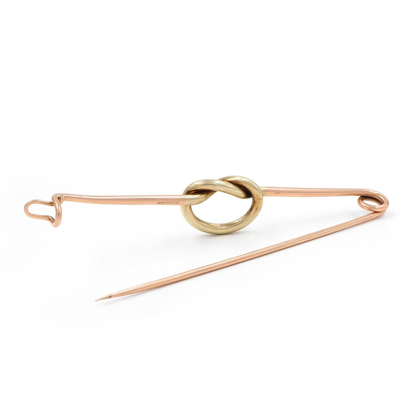 Vintage Two-Tone 'Lover's Knot' Safety Pin Brooch by Cartier