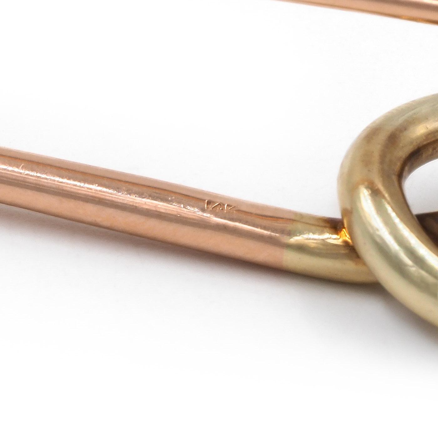 Vintage Two-Tone 'Lover's Knot' Safety Pin Brooch by Cartier