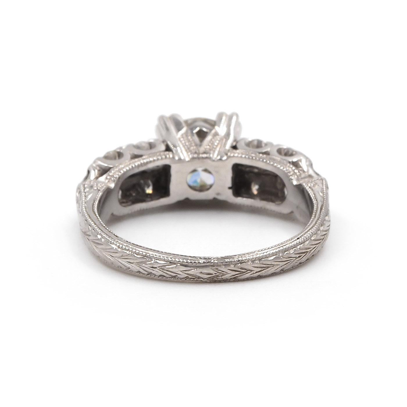 Art Deco 0.72 Ct. Transitional Cut Diamond Engagement Ring