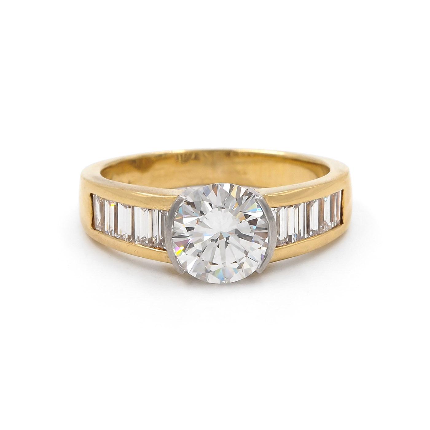 Vintage 1.45 Ct. Round Brilliant Cut Diamond Engagement Ring by Tiffany & Co.