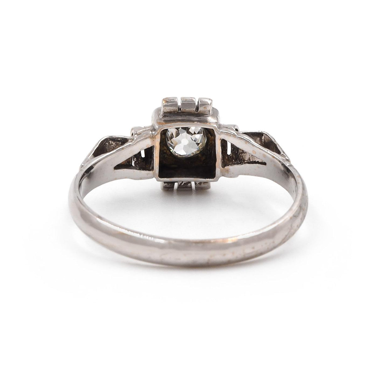 Art Deco 0.40 Ct Old Mine Cut Diamond Engagement Ring
