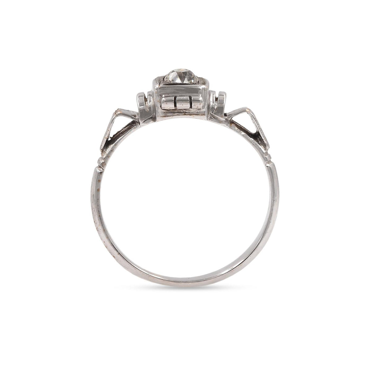 Art Deco 0.40 Ct Old Mine Cut Diamond Engagement Ring