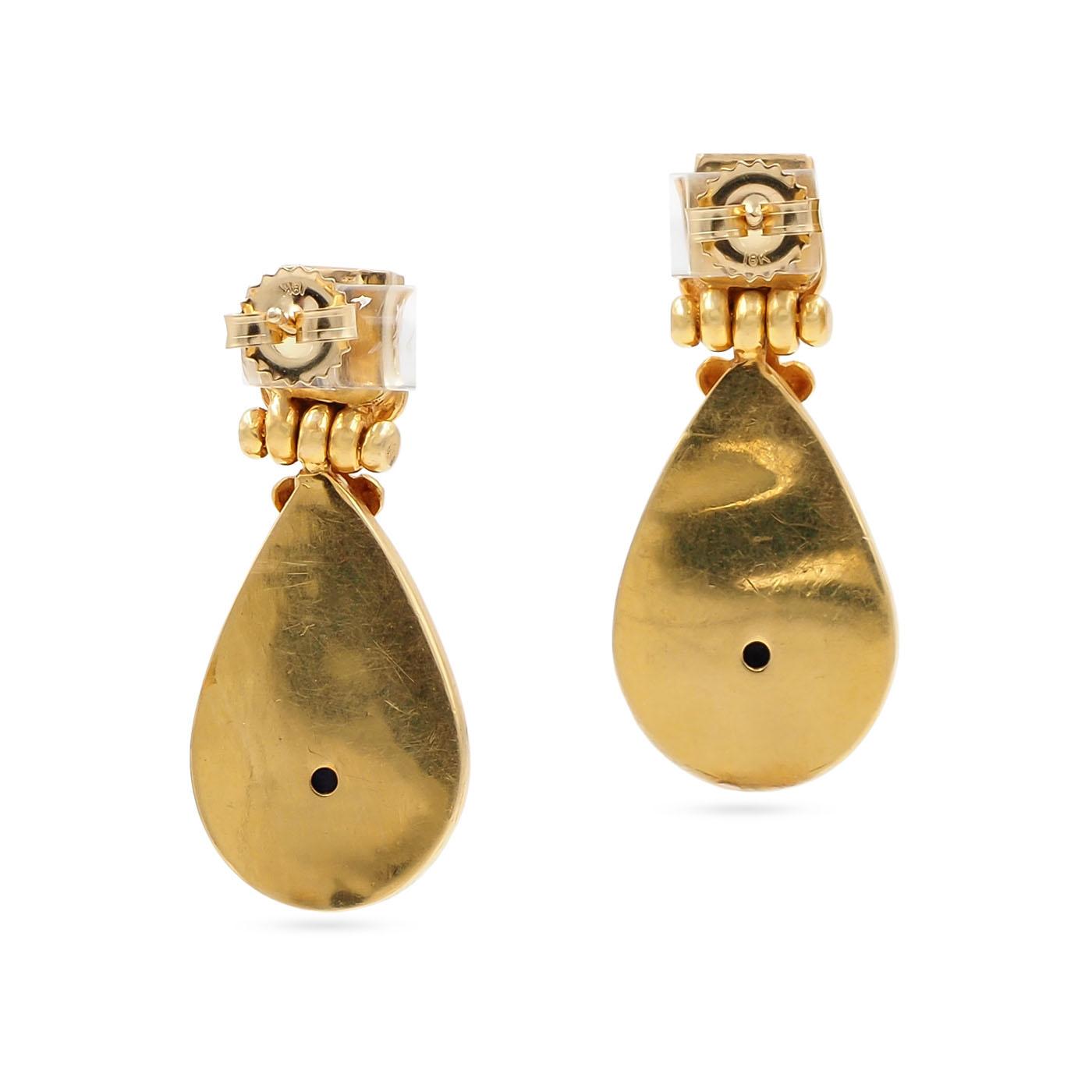 Vintage Etruscan-Revival Lapis Lazuli & Ornate Gold Bead Drop Earrings