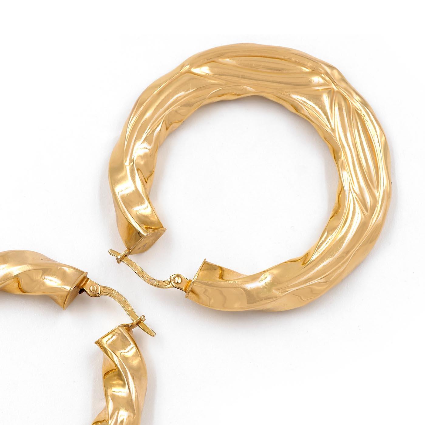 Vintage Textured Hoop Earrings