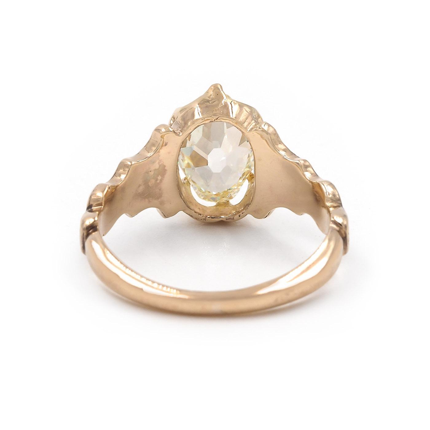 Victorian 1.60 Ct. Lozenge Cut Diamond Solitaire Engagement Ring