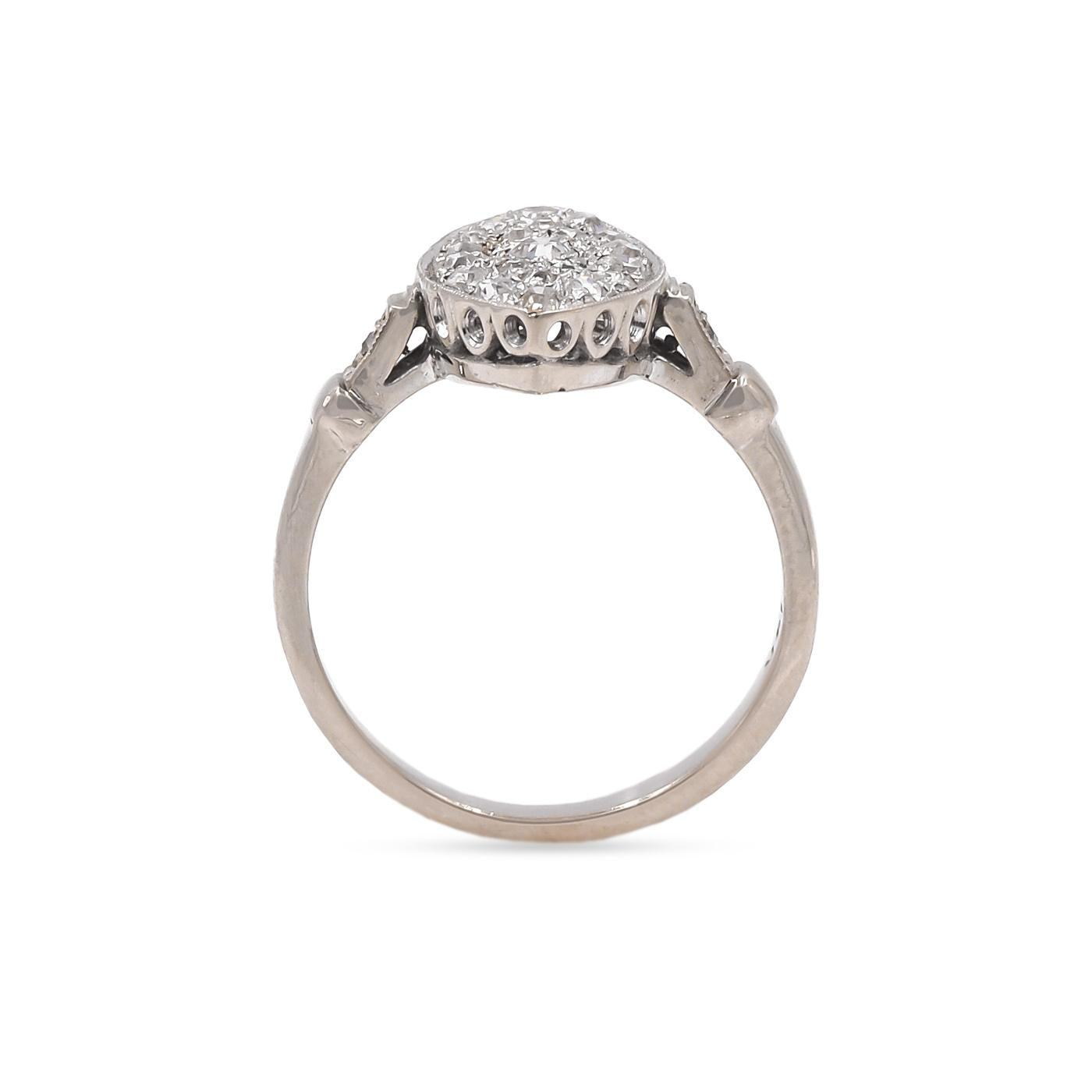 Art Deco 0.50 Ctw. Old European Cut Diamond Navette Ring