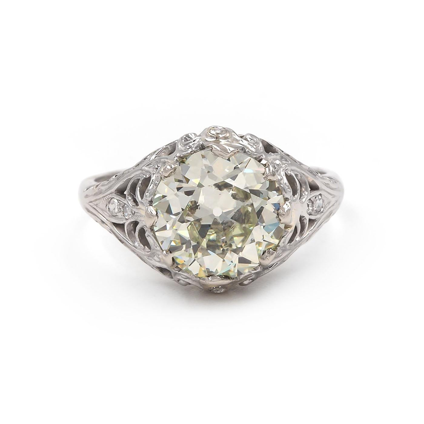 Edwardian 2.56 Ct. Old European Cut Diamond Engagement Ring