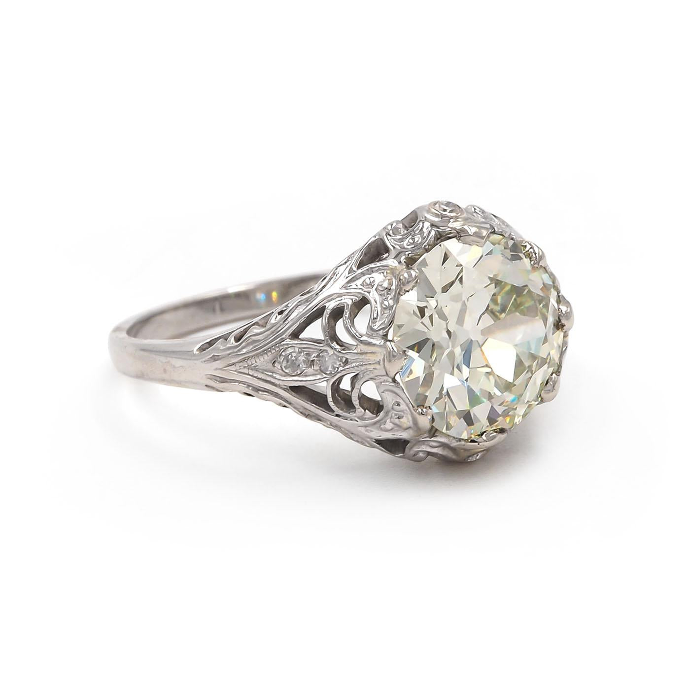 Edwardian 2.56 Ct. Old European Cut Diamond Engagement Ring