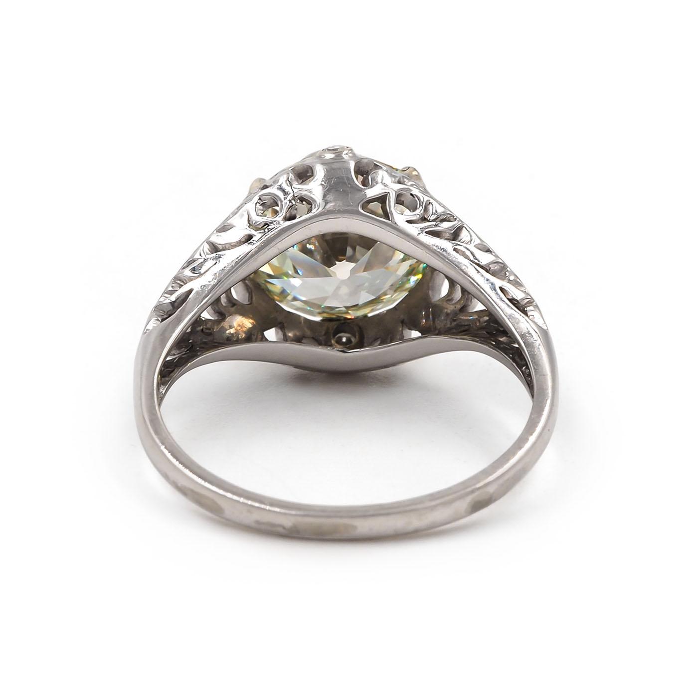 Edwardian 2.56 Ct. Old European Cut Diamond Engagement Ring