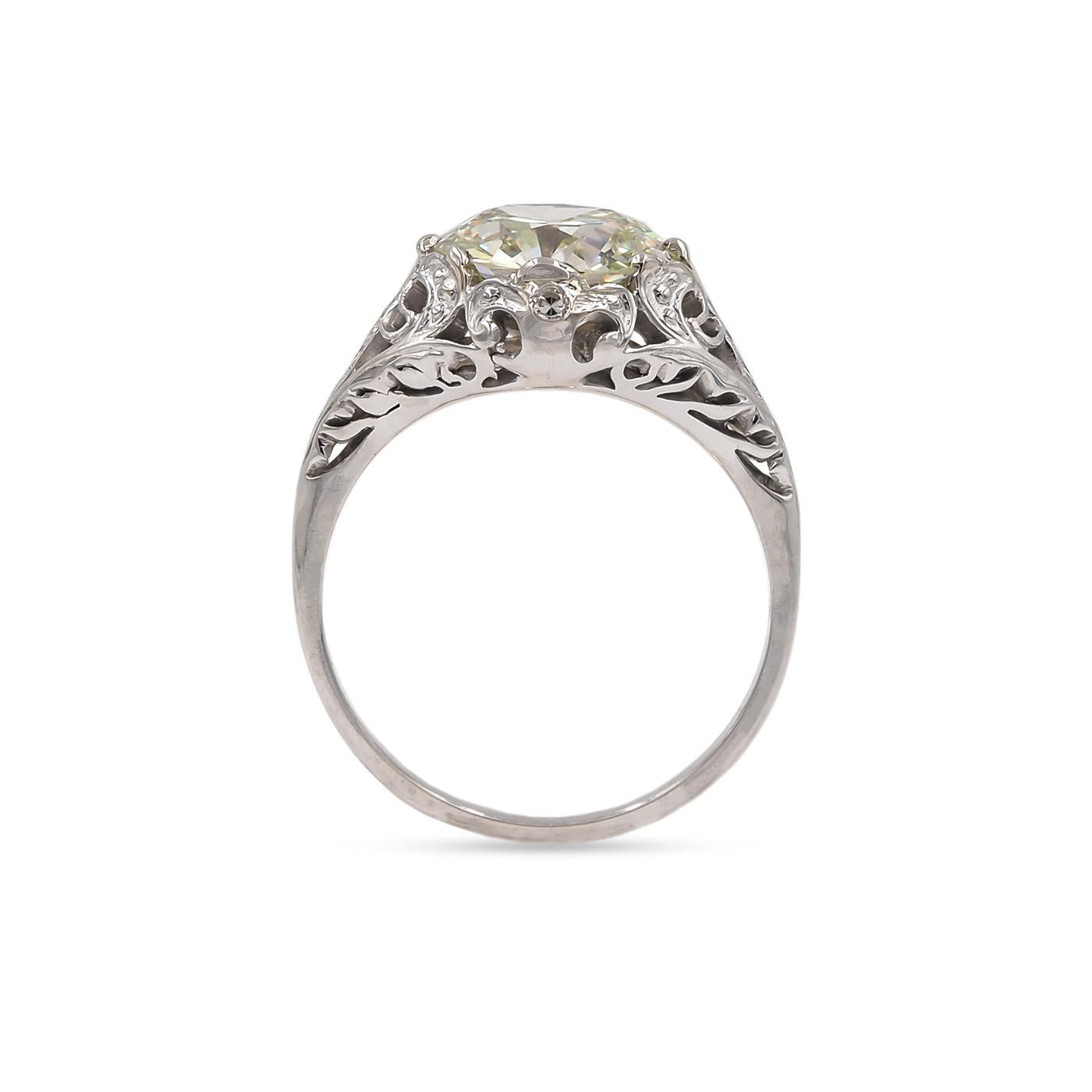 Edwardian 2.56 Ct. Old European Cut Diamond Engagement Ring