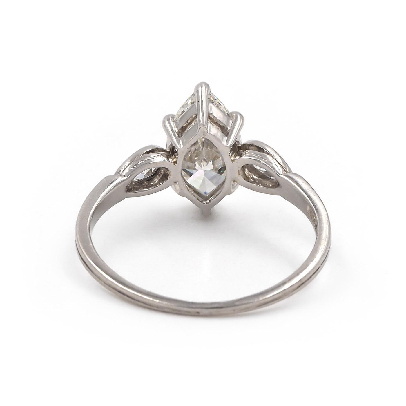 Mid-Century 1.54 Ct. Marquise Cut Diamond Engagement Ring