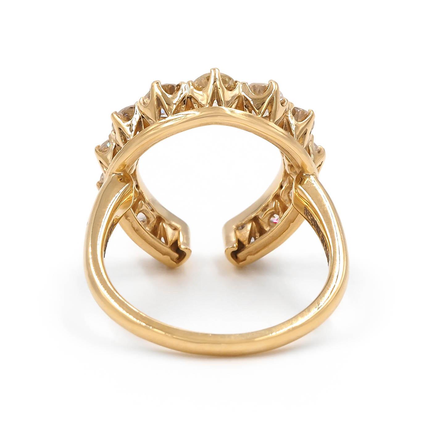 1.53 Ctw. Old European Cut Diamond Horseshoe Ring from Bespoke by Platt