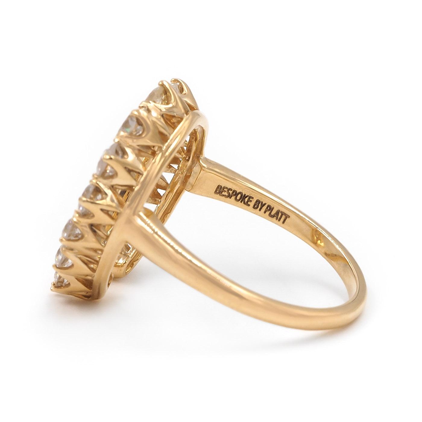 1.53 Ctw. Old European Cut Diamond Horseshoe Ring from Bespoke by Platt