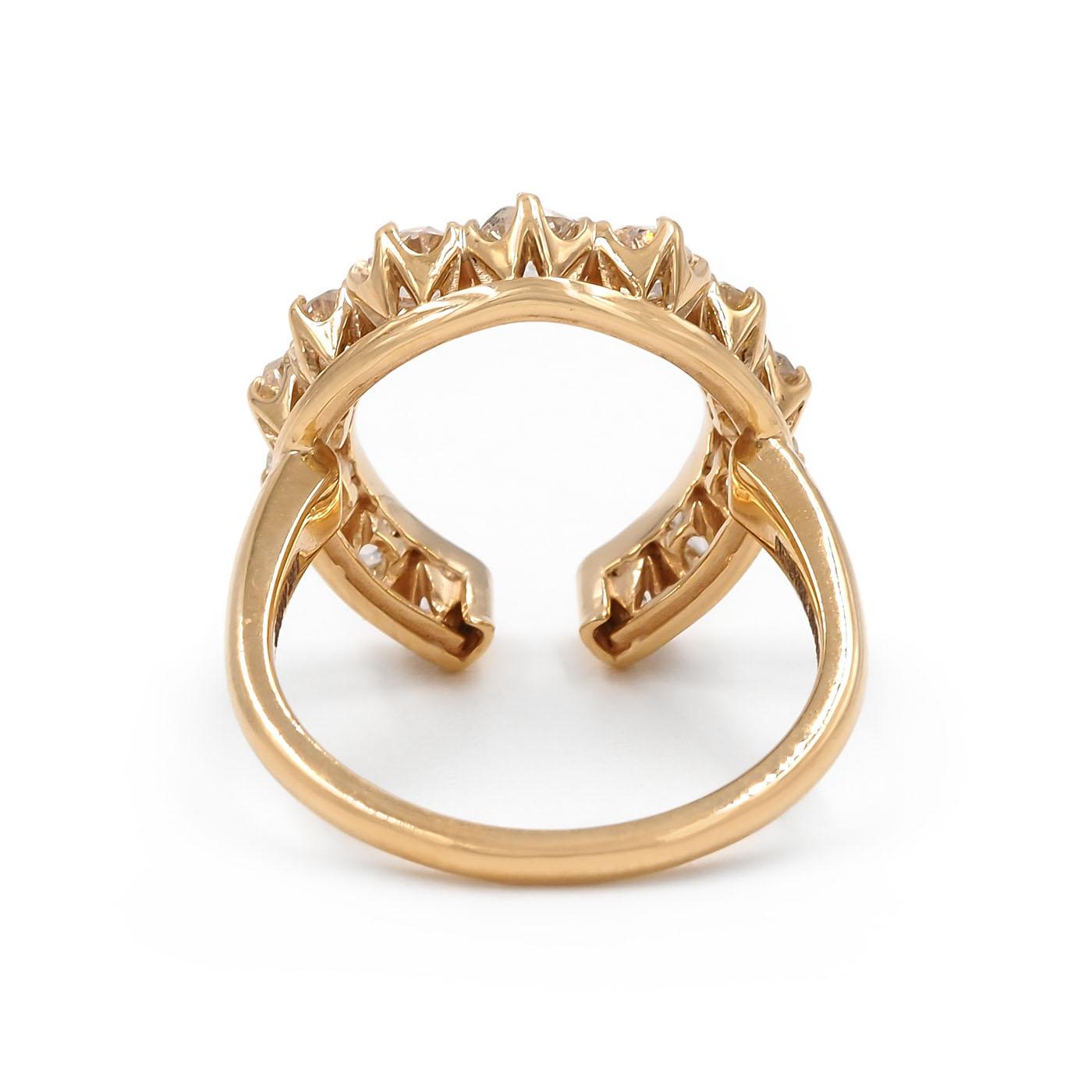 1.57 Ctw. Old Mine Cut Diamond Horseshoe Ring from Bespoke by Platt