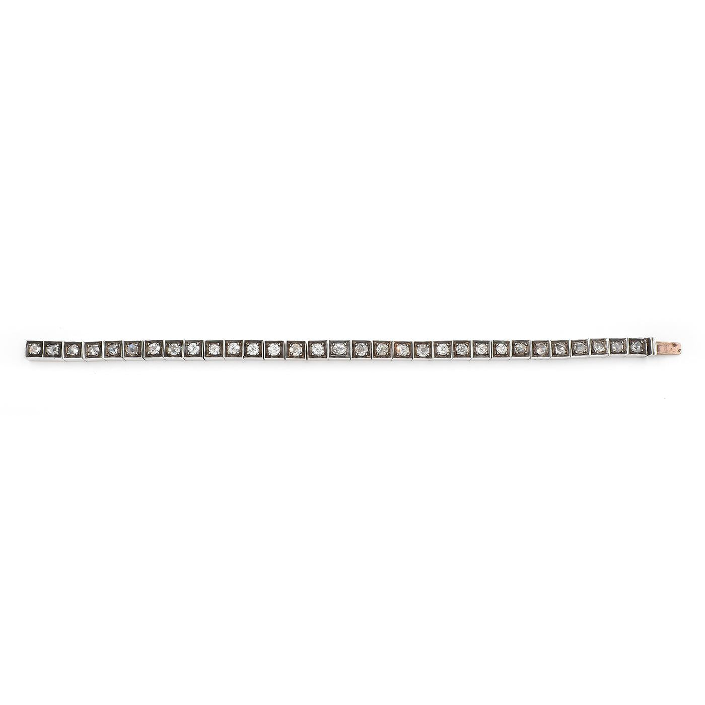 Victorian 6.00 Ctw. Old Cut Diamond Line Bracelet
