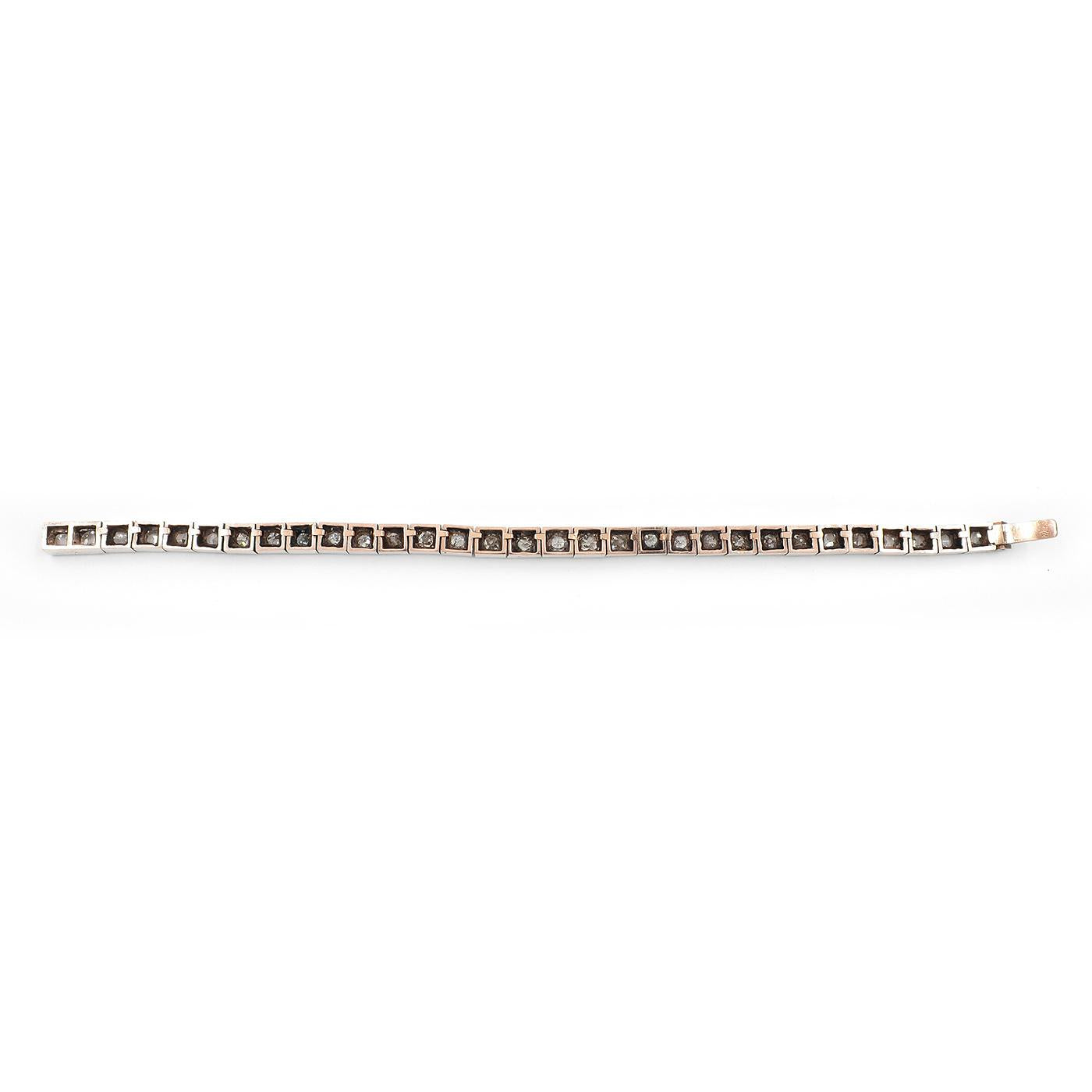 Victorian 6.00 Ctw. Old Cut Diamond Line Bracelet