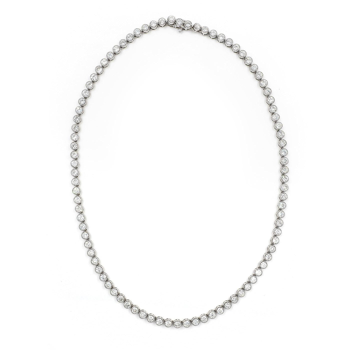 13.50 Ctw. Round Brilliant Cut Diamond Line Necklace