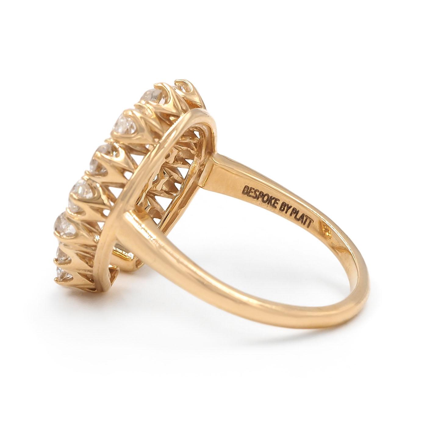 1.57 Ctw. Old Mine Cut Diamond Horseshoe Ring from Bespoke by Platt