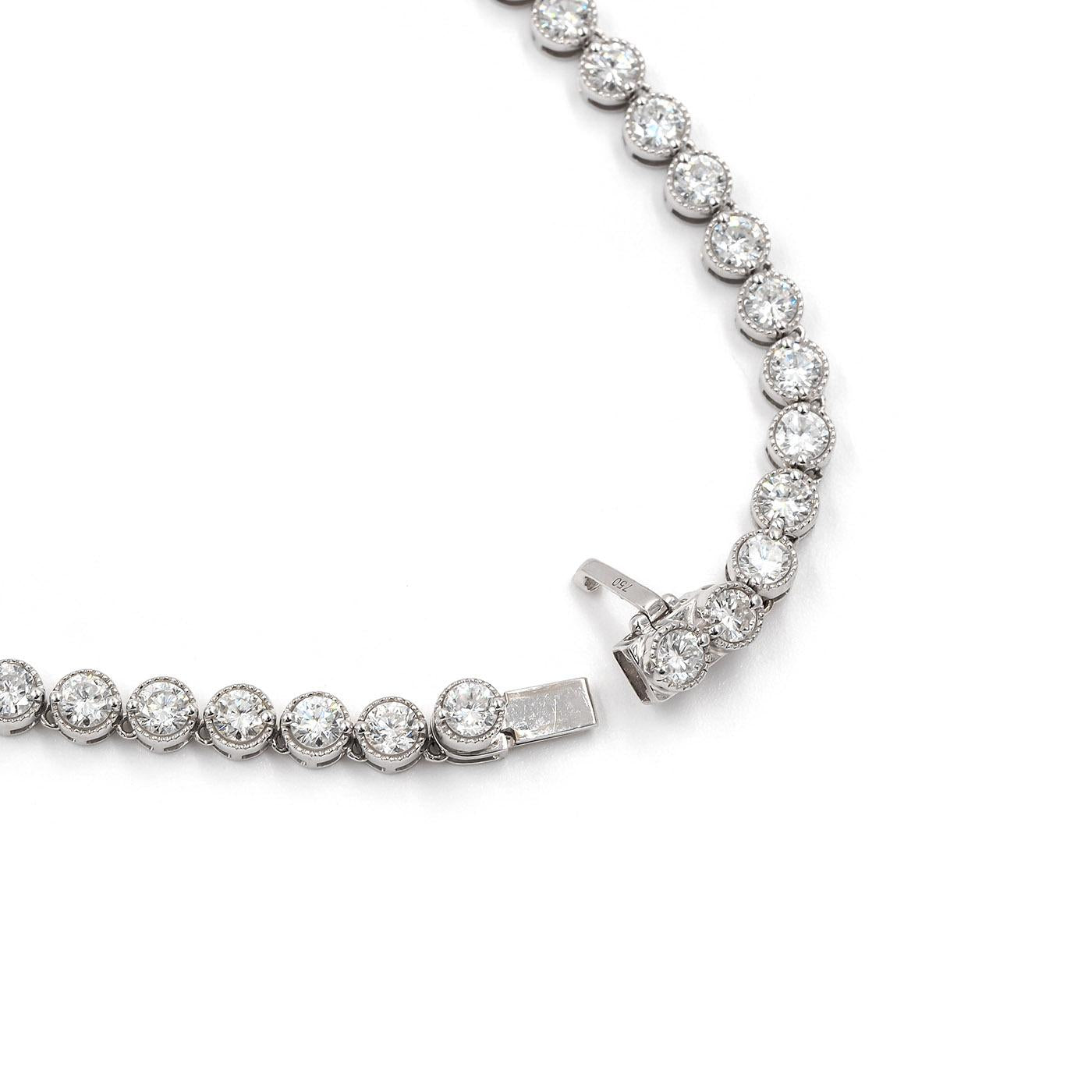 13.50 Ctw. Round Brilliant Cut Diamond Line Necklace