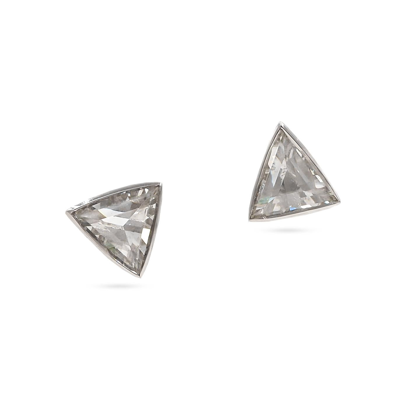 1.12 Ctw. Triangular Step-Cut Diamond Stud Earrings from Bespoke by Platt