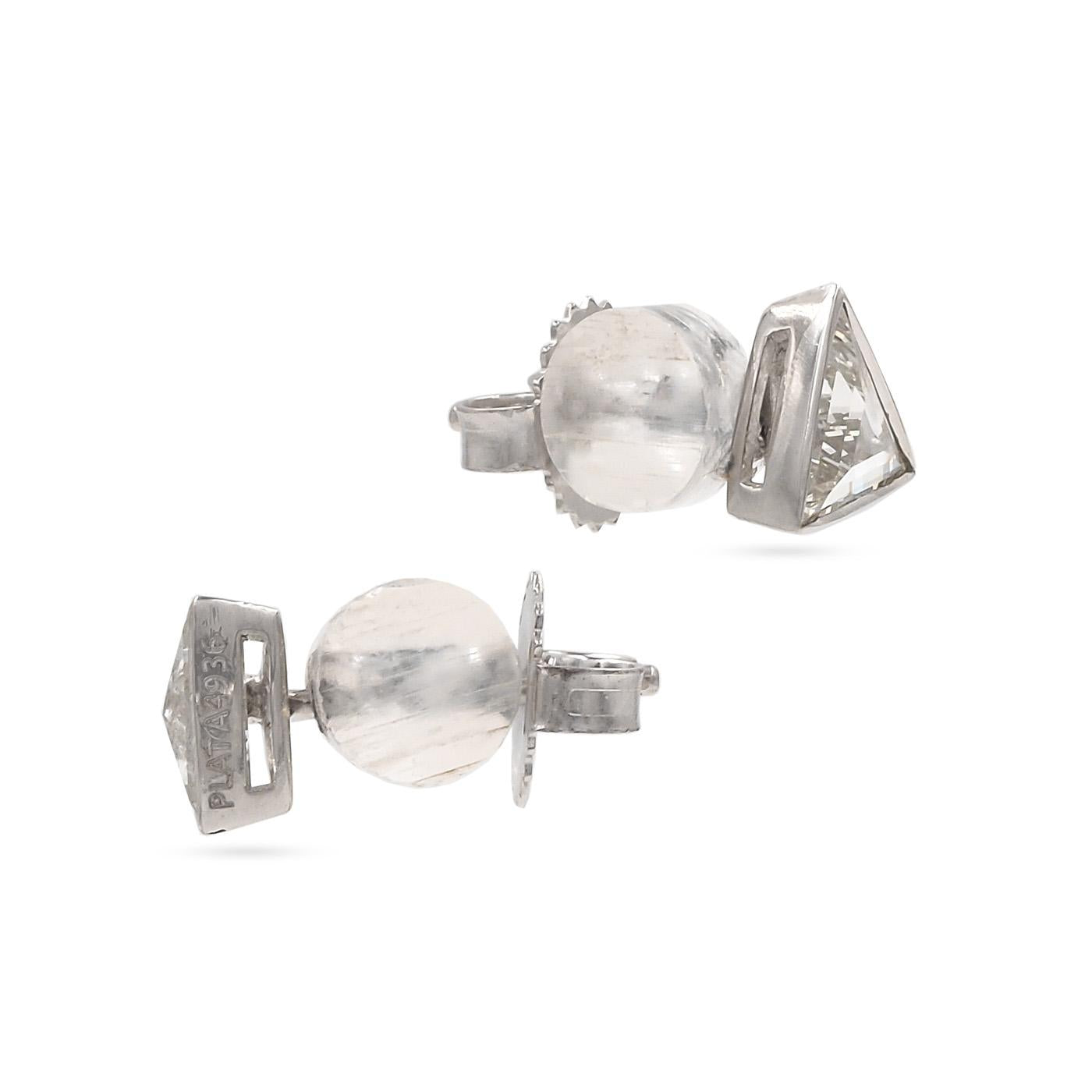 1.12 Ctw. Triangular Step-Cut Diamond Stud Earrings from Bespoke by Platt