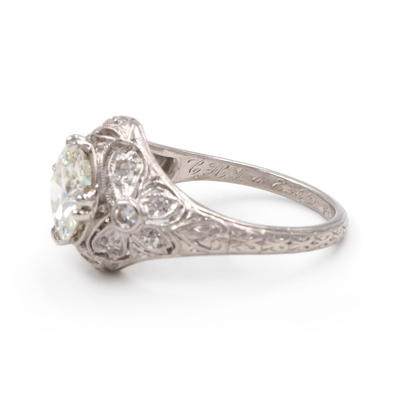 Edwardian 1.52 Ct. Old European Cut Diamond 'Butterfly-Motif' Engagement Ring