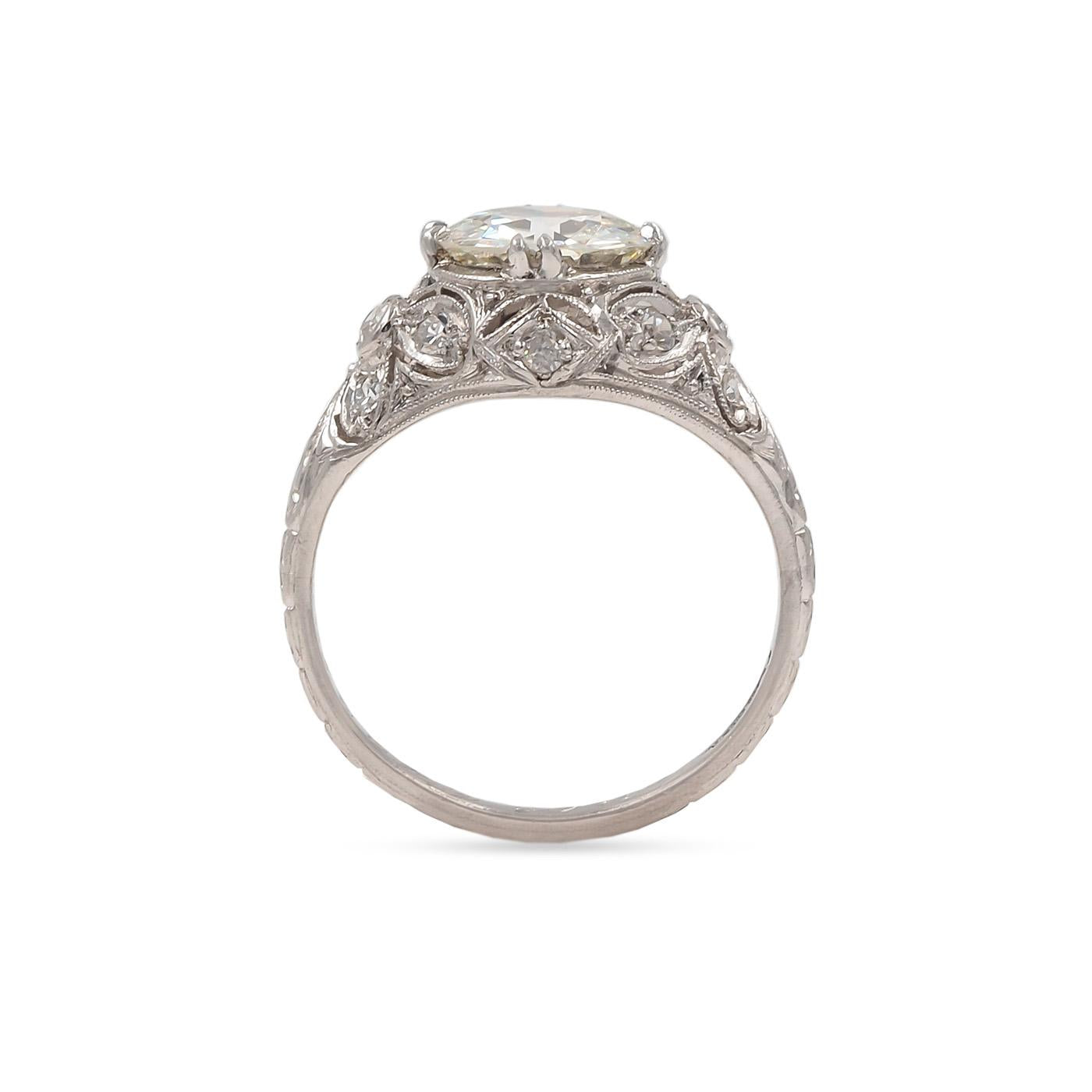 Edwardian 1.52 Ct. Old European Cut Diamond 'Butterfly-Motif' Engagement Ring