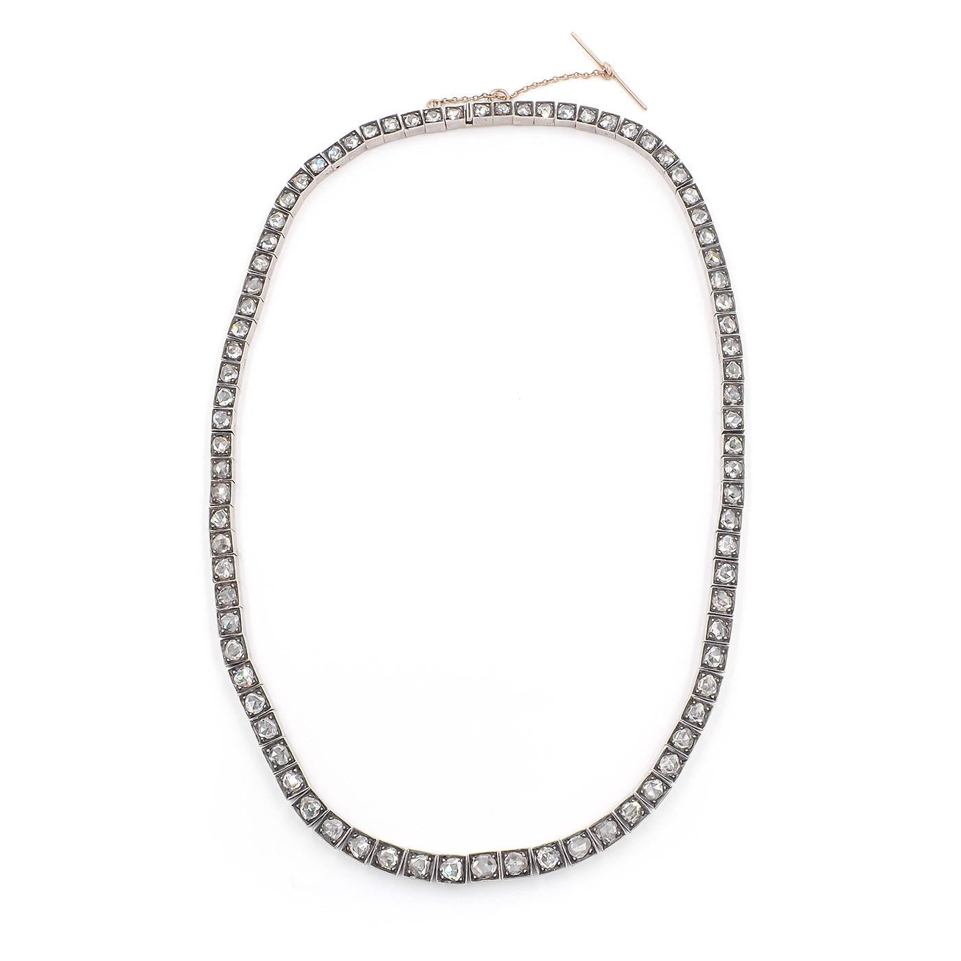 Victorian 10.62 Ctw. Rose Cut Diamond Necklace