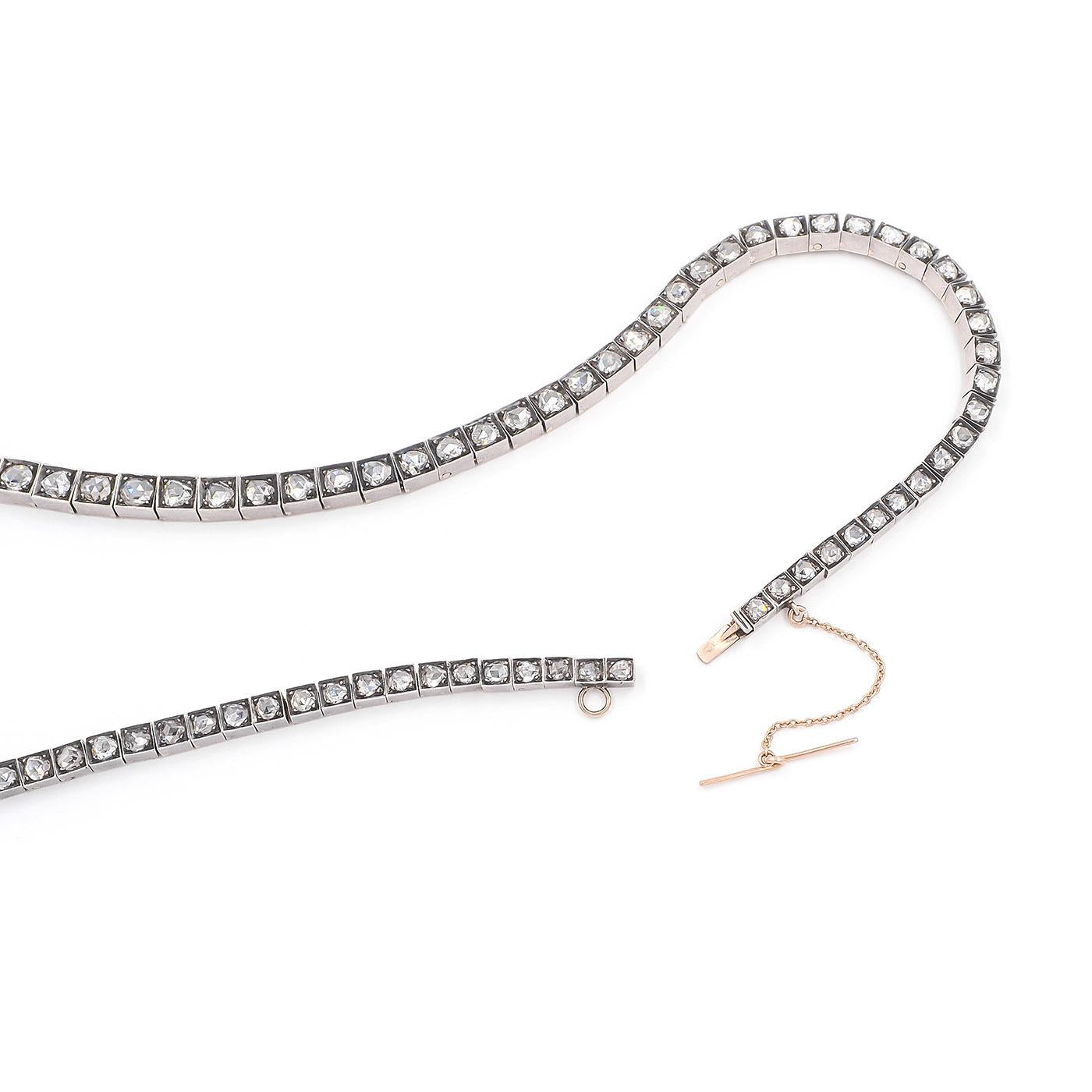 Victorian 10.62 Ctw. Rose Cut Diamond Necklace