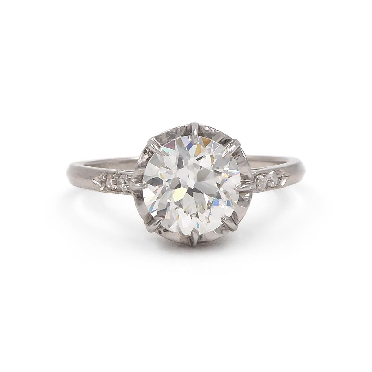 Edwardian 2.08 Ct. Old European Cut Diamond Solitaire Engagement Ring